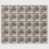 Maak Je Eigen Aangepaste 4 Foto Raster Cadeaupapier (Vlak)