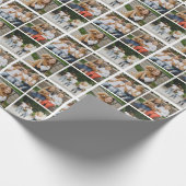 Maak Je Eigen Aangepaste 4 Foto Raster Cadeaupapier (Hoek)