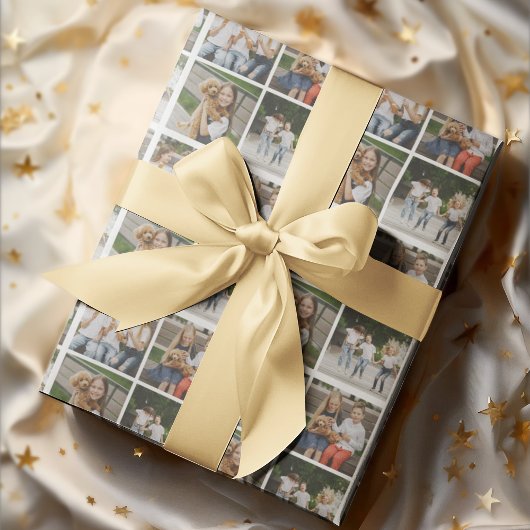 Maak Je Eigen Aangepaste 4 Foto Raster Cadeaupapier