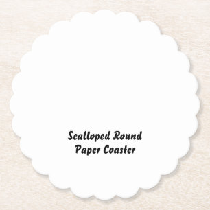 Maak je eigen aangepaste 4" x 4" Scalloped Round Kartonnen Onderzetters
