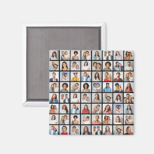 Maak Je Eigen Aangepaste 64 Foto Collage Magneet