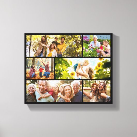 Maak Je Eigen Aangepaste 6 Foto Collage Canvas Afdruk (Voorkant)