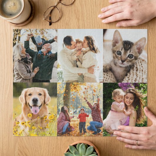 Maak Je Eigen Aangepaste 6 Foto Collage Legpuzzel