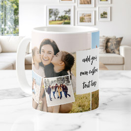 Maak Je Eigen Aangepaste 6 Foto Collage Met Tekst Koffiemok