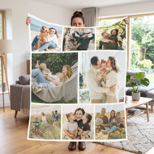 Maak Je Eigen Aangepaste 8 Foto Collage Dekbed Fleece Deken