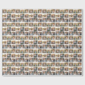 Maak je eigen aangepaste 9 foto-raster cadeaupapier (Vlak)