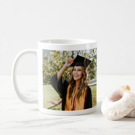 Maak Je Eigen Aangepaste Afstudeerfoto 2 Koffiemok (Met donut)