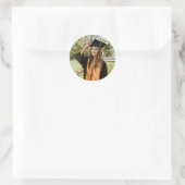 Maak Je Eigen Aangepaste Afstudeerfoto Ronde Sticker (Tas)