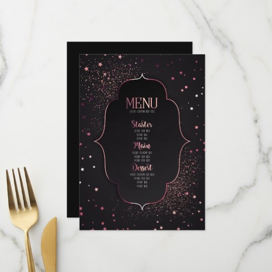 Maak je eigen aangepaste Art Deco ingelijste sterr Menu (Voorkant / Achterkant in situ)