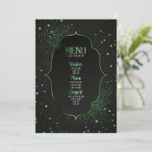 Maak Je Eigen Aangepaste Art Deco Omkaderde Sterre Menu (Staand voorkant)