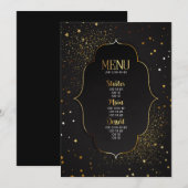 Maak Je Eigen Aangepaste Art Deco Omlijste Sterren Menu (Voorkant / Achterkant)