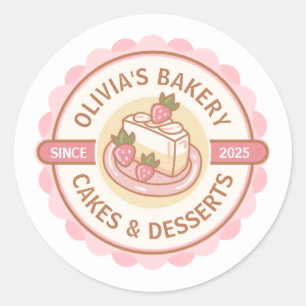 Maak je eigen Aangepaste Bakkerij Gebakken Goedere Ronde Sticker
