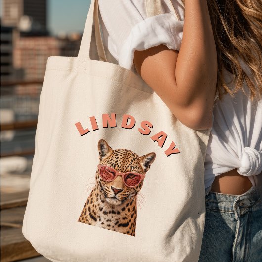 Maak Je Eigen Aangepaste Citaat Luipaard Tote Bag