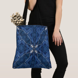 Maak Je Eigen Aangepaste Diepblauwe Denim Print Tote Bag