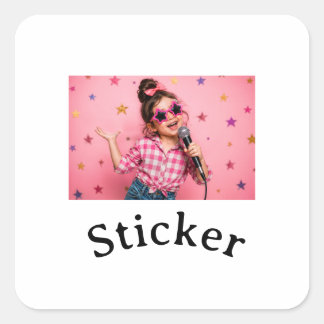 Maak Je Eigen Aangepaste Eenvoudige Ontwerp Sticke Vierkante Sticker