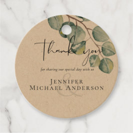 Maak je eigen aangepaste eucalyptus groen Huwelijk Bedankjes Labels