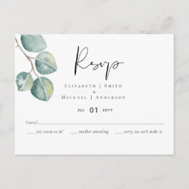 Maak je eigen aangepaste Eucalyptus groen Huwelijk Briefkaart