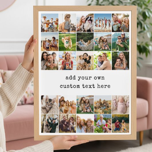 Maak Je Eigen Aangepaste Foto Collage van 25 Foto' Poster