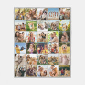 Maak Je Eigen Aangepaste Foto Collage van 30 foto' Fleece Deken (Voorkant)