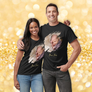 Maak je eigen aangepaste foto- en tekst-donkere T- T-shirt