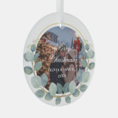 Maak je eigen aangepaste foto- en tekstkerstmis glas ornament (Voorkant Rechts)