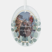 Maak je eigen aangepaste foto- en tekstkerstmis glas ornament (Voorkant links)