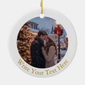 Maak je eigen aangepaste foto- en tekstkerstmis keramisch ornament (Achterkant)