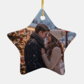 Maak je eigen aangepaste foto- en tekstkerstmis keramisch ornament (Achterkant)