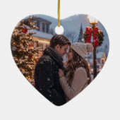 Maak je eigen aangepaste foto- en tekstkerstmis keramisch ornament (Achterkant)