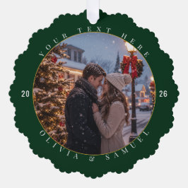 Maak je eigen aangepaste foto- en tekstkerstmis ornament kaart