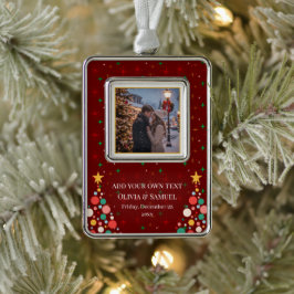 Maak je eigen aangepaste foto- en tekstkerstmis verzilverd omlijst ornament