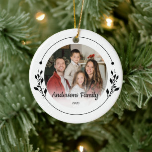 Maak Je Eigen Aangepaste Foto Familie Naam Jaar Keramisch Ornament