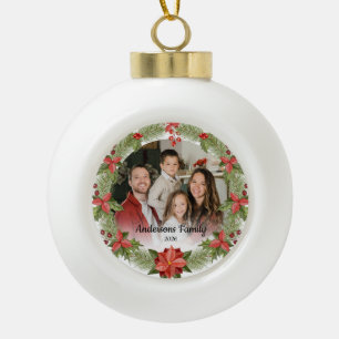 Maak Je Eigen Aangepaste Foto Familie Naam Jaar Keramische Bal Ornament