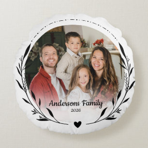 Maak Je Eigen Aangepaste Foto Familie Naam Rif Rond Kussen