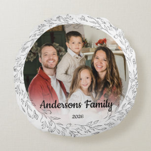 Maak je eigen aangepaste foto familienaam jaar rond kussen