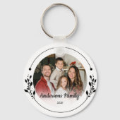 Maak je eigen aangepaste foto familienaam jaar sleutelhanger (Voorkant)