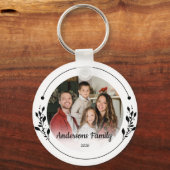 Maak je eigen aangepaste foto familienaam jaar sleutelhanger (Voorkant)