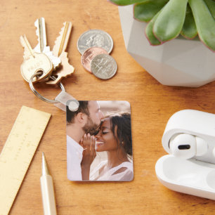 Maak Je Eigen Aangepaste Foto Moderne Foto Sleutelhanger