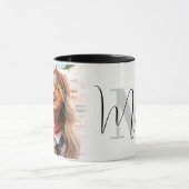 Maak Je Eigen Aangepaste Foto Monogram Mok (Midden)