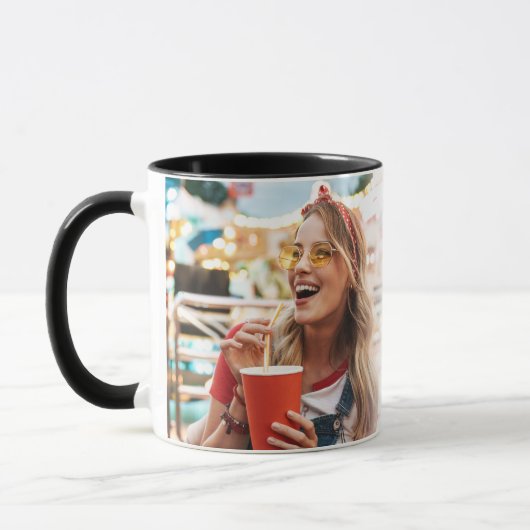 Maak Je Eigen Aangepaste Foto Monogram Mok (Links)