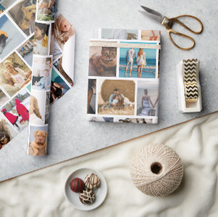 Maak Je Eigen Aangepaste Foto Raster Cadeaupapier