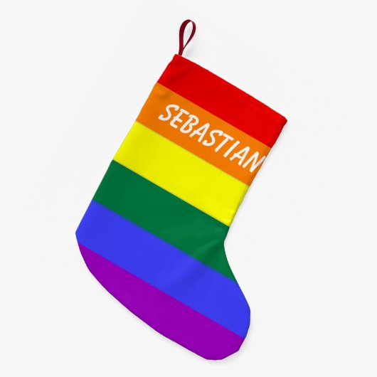Maak je eigen aangepaste Gay Pride gepersonaliseer Kleine Kerstsok (Voorkant (Hangend))