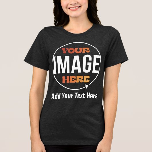 Maak Je Eigen Aangepaste Gepersonaliseerde Cadeaus Tri-Blend Shirt (Voorkant)