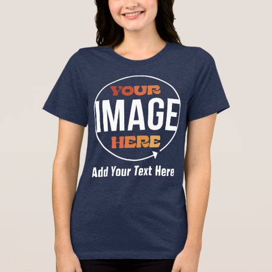 Maak Je Eigen Aangepaste Gepersonaliseerde Cadeaus Tri-Blend Shirt (Voorkant)