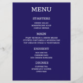 Maak Je Eigen Aangepaste Gepersonaliseerde Indigo Menu (Voorkant)