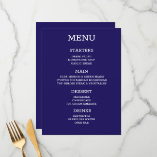 Maak Je Eigen Aangepaste Gepersonaliseerde Indigo  Menu