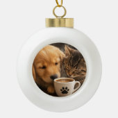 Maak je eigen aangepaste kat en hond keramische bal ornament (Voorkant)
