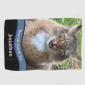 Maak Je Eigen Aangepaste Kat Foto Upload Golf Hand Golfhanddoek (Horizontaal)