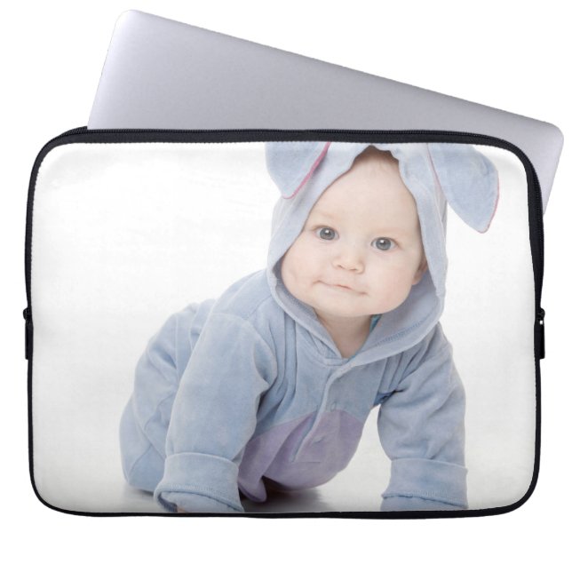Maak Je Eigen Aangepaste Kinderen Foto Modern Laptop Sleeve (Voorkant)