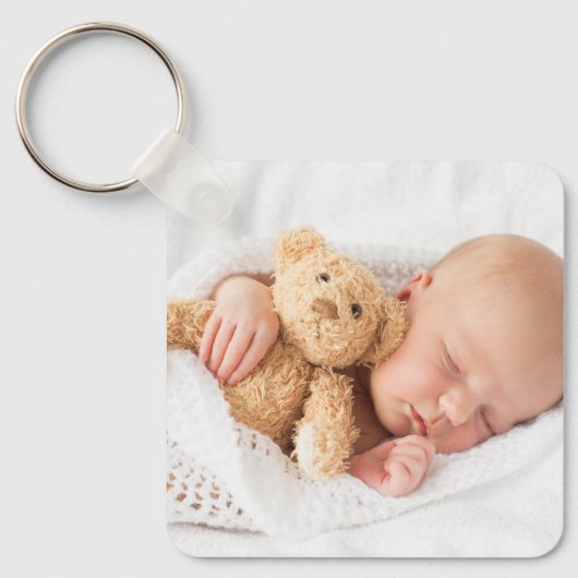 Maak Je Eigen Aangepaste Kinderen Foto Modern Sleutelhanger (Voorkant)